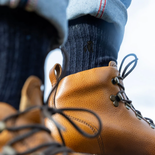 Men's and Women's Bamboo Boot Socks in Navy