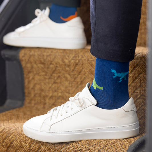 Blue Dino Bamboo Socks