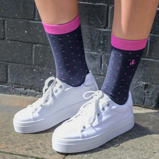 Spotted Pink Bamboo Socks