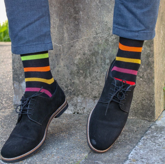 Black Small Stripe Bamboo Socks