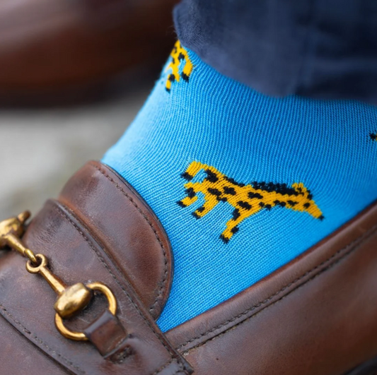 Blue Giraffe Bamboo Cotton Socks