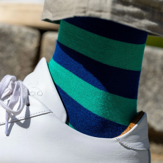 Lime Green Striped Bamboo Socks