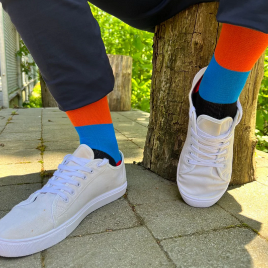 Multiblock Striped Bamboo Sock