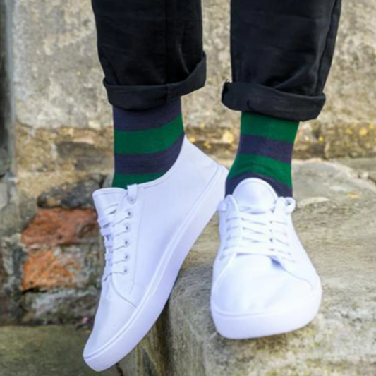 Racing Green Stripe Bamboo Socks