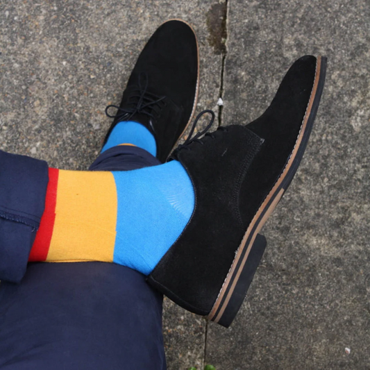 Red Large Stripe Bamboo Socks