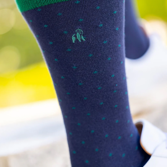 Spotted Navy Bamboo Socks