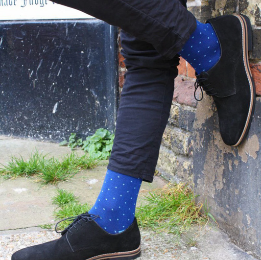 Spotted Sky Blue Bamboo Sock