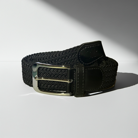 Men's Woven Stretch Belt in Khaki